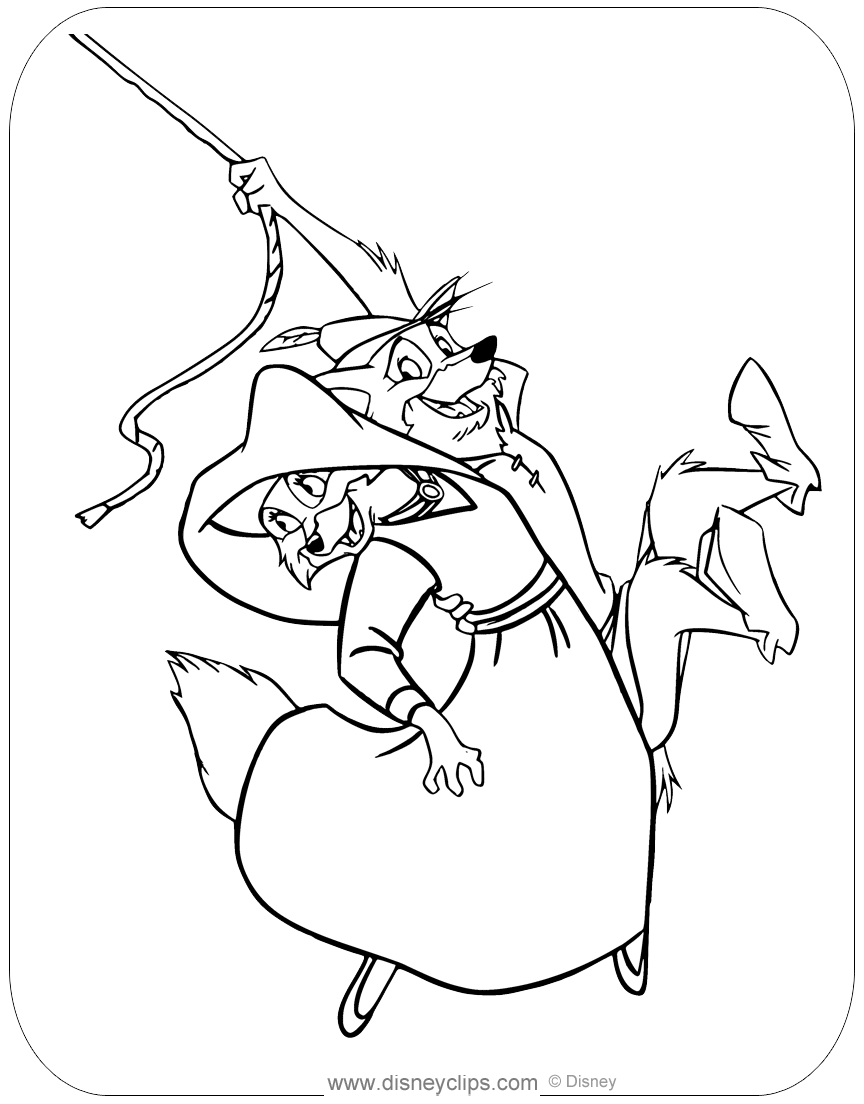 Robin Hood Coloring Pages Disneyclipscom