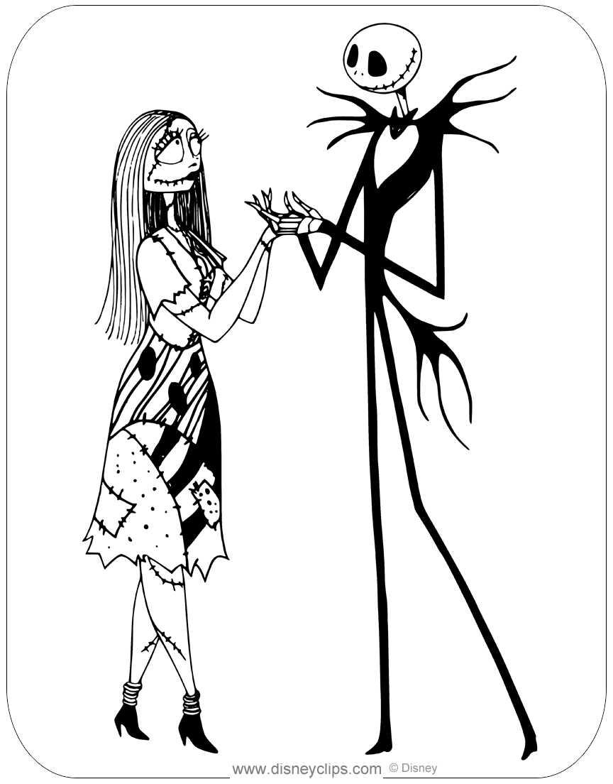 Nightmare Before Christmas Coloring Pages  Disney coloring pages,  Halloween coloring pages, Coloring books