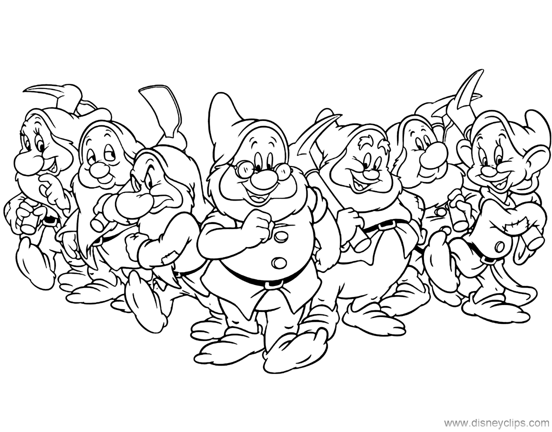 Seven Dwarfs Coloring Pages Printable
