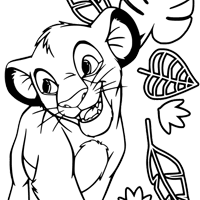 Simba and Nala coloring page