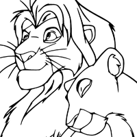 Simba & Nala coloring page
