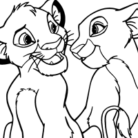 Simba and Nala coloring page