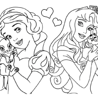 Snow White and Aurora coloring page