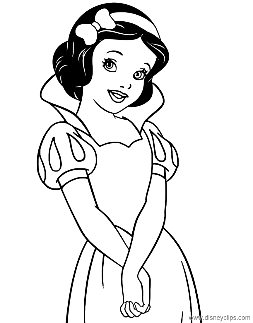 Snow and the Seven Coloring Pages Disneyclips.com