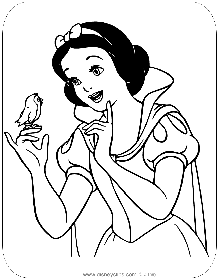 Snow White And The Seven Dwarfs Coloring Pages Disneyclips Com