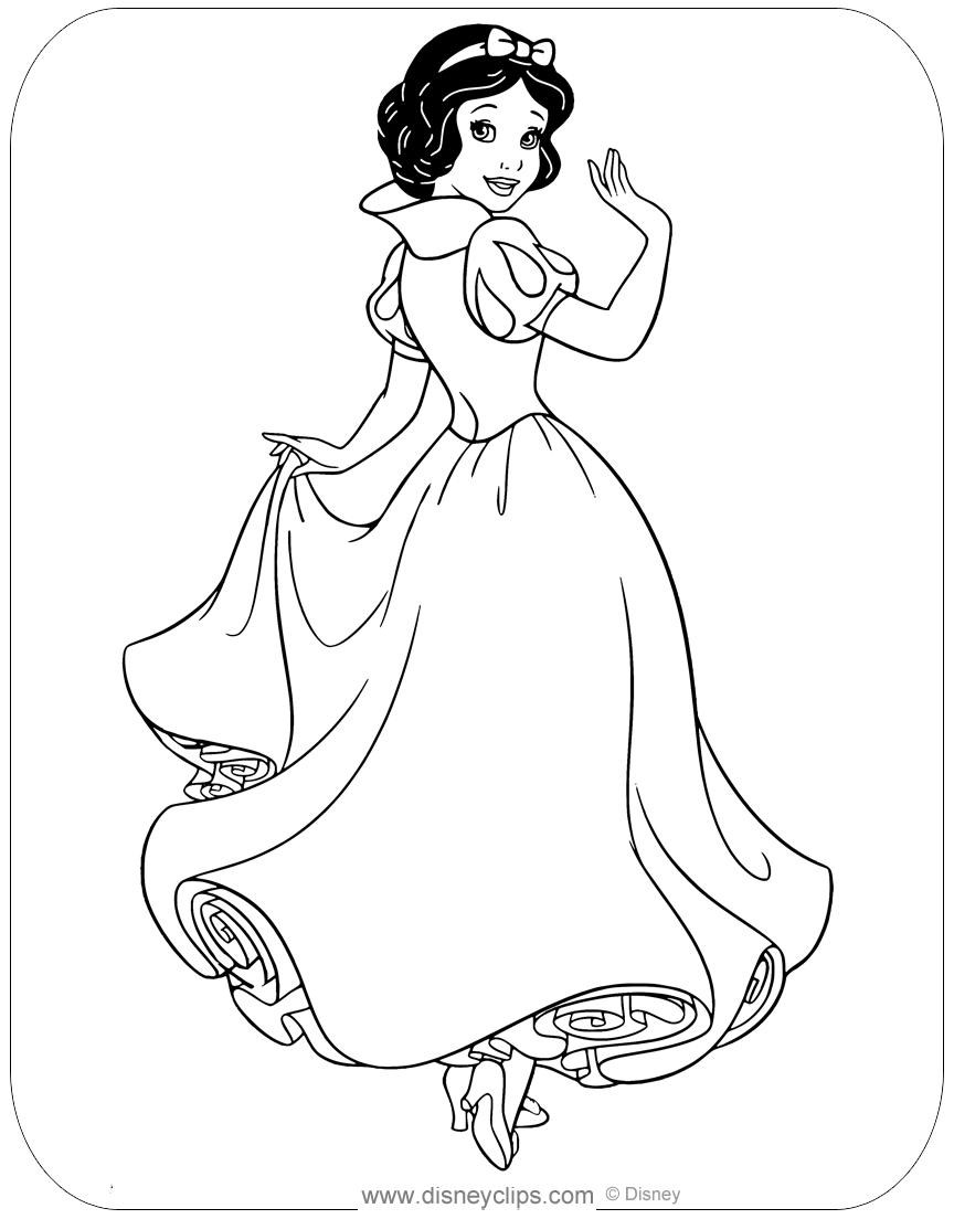 Snow White and the Seven Dwarfs Coloring Pages   Disneyclips.com