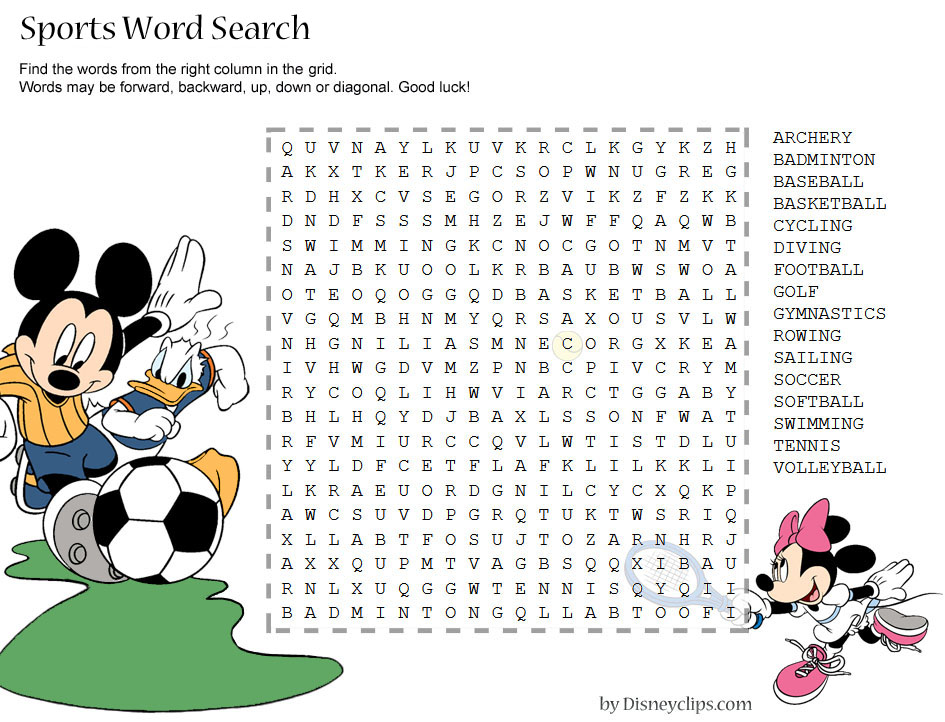 Printable Disney Word Search Games 2  Disney's World of 