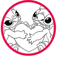 Stitch Valentine's Day coloring page
