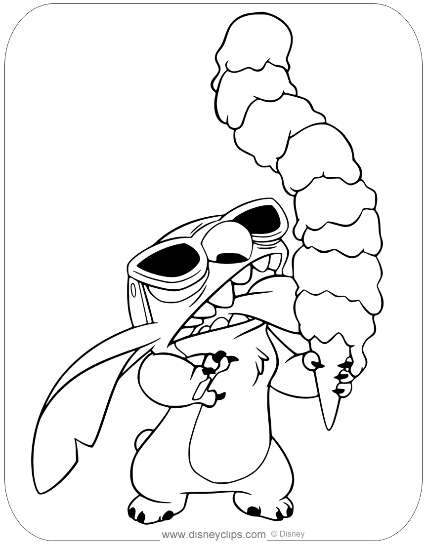 Stitch Coloring Pages (Printable)