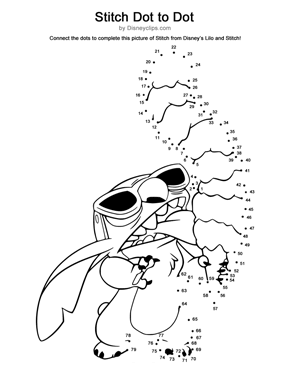 Stitch dot to dot coloring page game