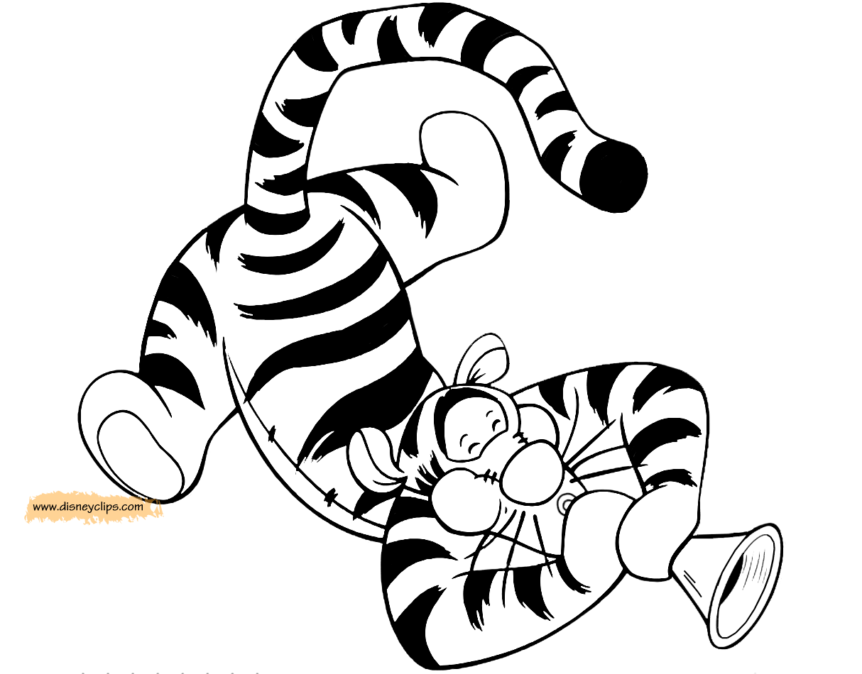 Tigger Relaxing coloring page Playing the trumpet