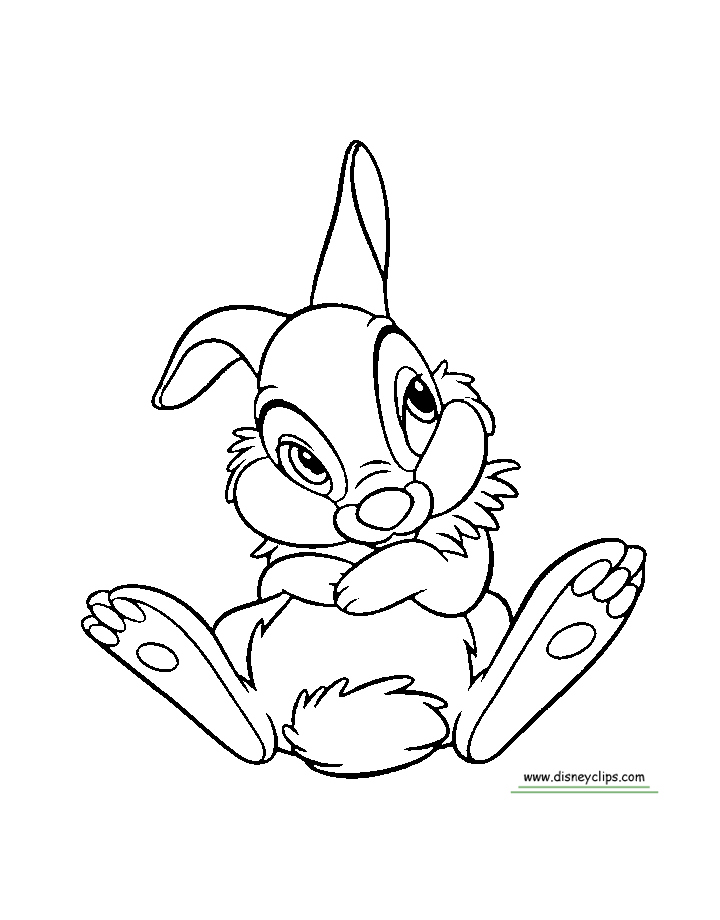 Gambar Bambi Printable Coloring Pages 2 Disney Book Cute Thumper Bunny