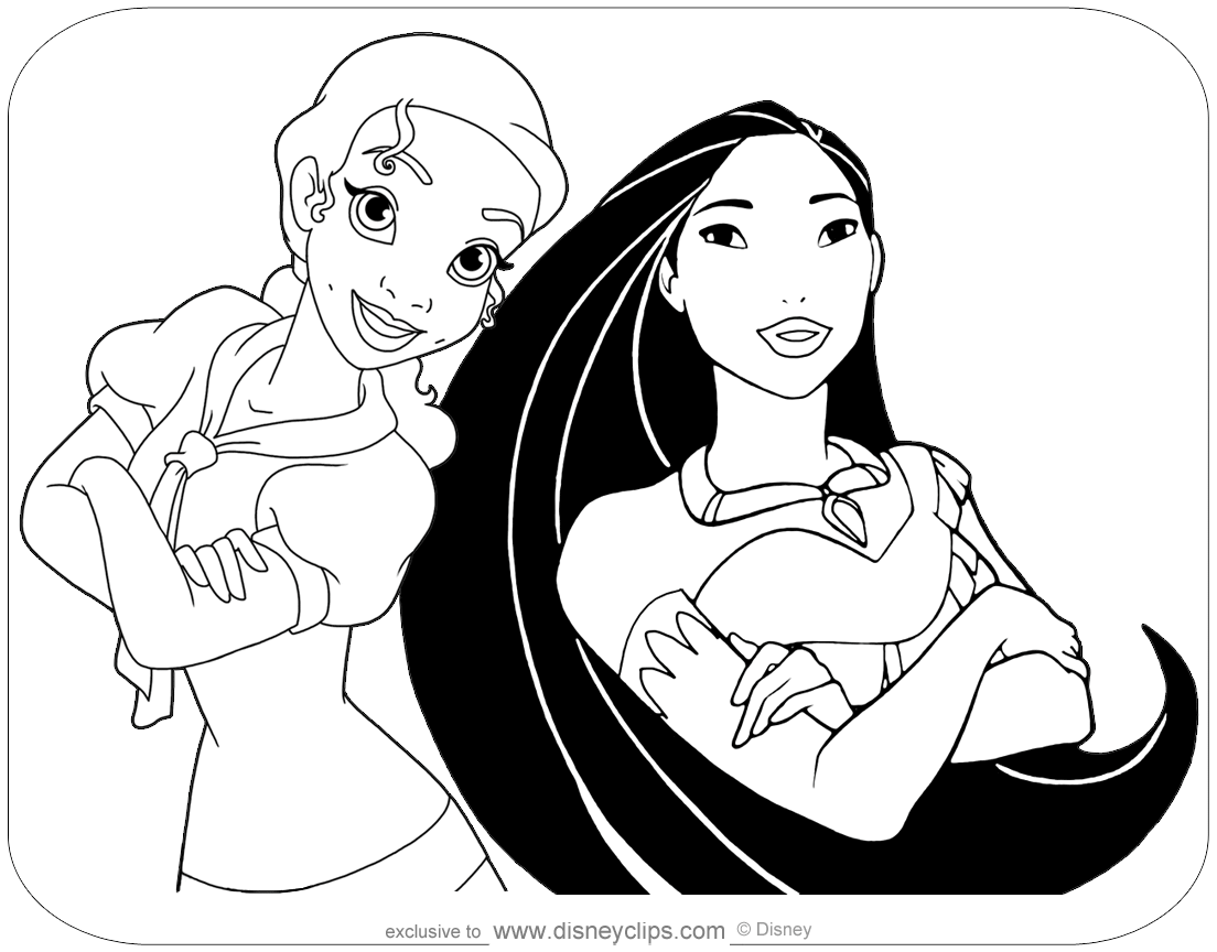 All Disney Princesses Coloring Pages With Rapunzel