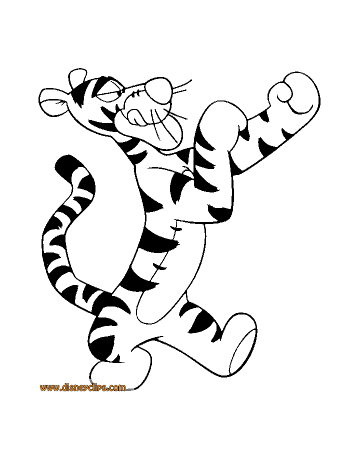 Tigger Bouncing Coloring Pages