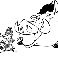 Timon & Pumbaa coloring page