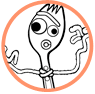 Forky coloring page