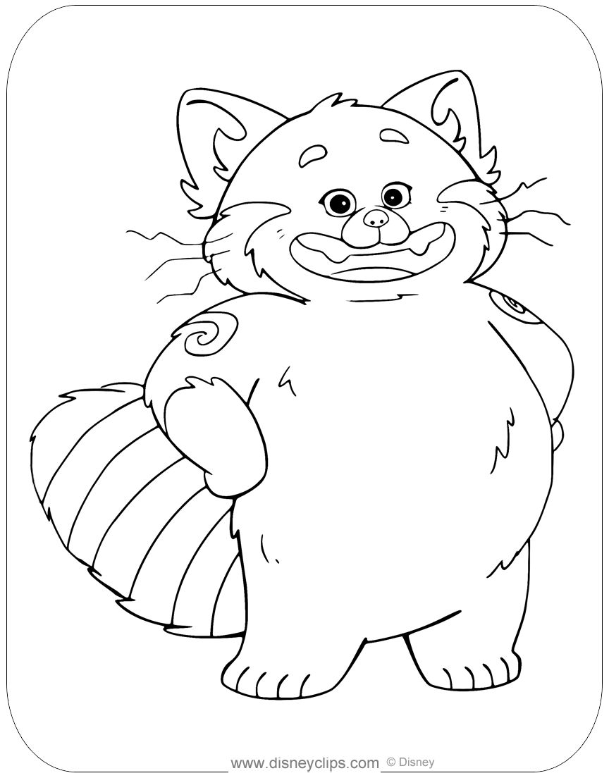 Turning Red Coloring Pages Printable PDF Disneyclips