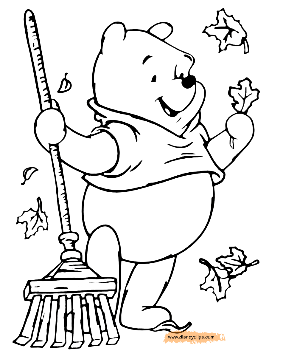 Winnie the Pooh Fall and Winter Coloring Pages ...