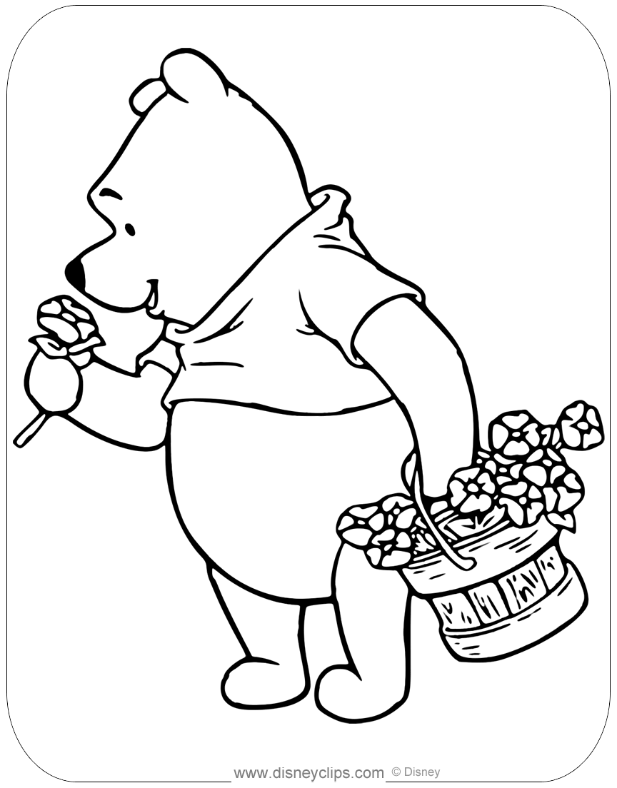 Winnie the Pooh Spring and Summer Coloring Pages | Disneyclips.com