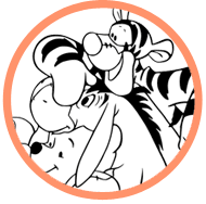 Pooh and friends coloring page