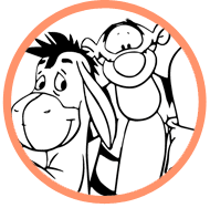 Winnie the Pooh and friends coloring page