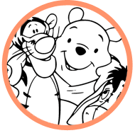 Winnie the Pooh and friends coloring page