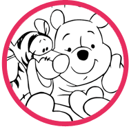 Winnie the Pooh Valentine's Day coloring page