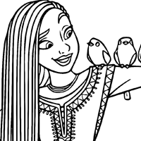 Wish Asha and Star coloring page