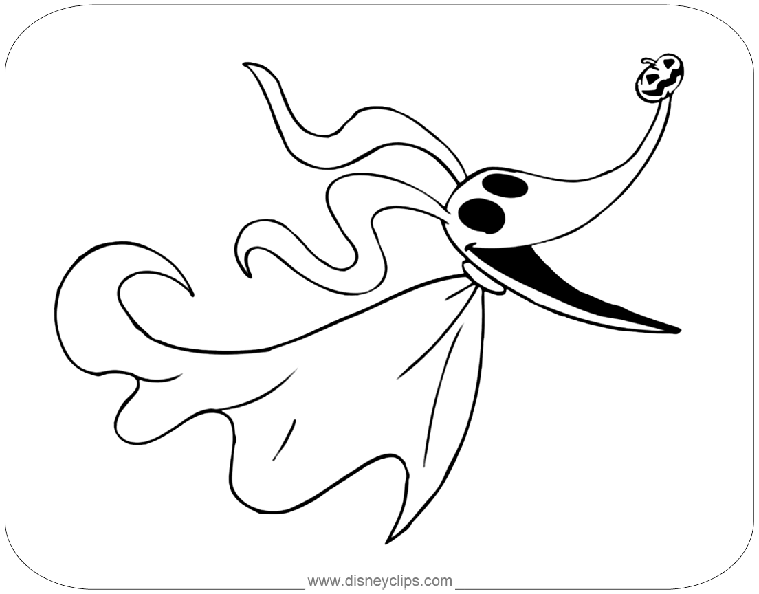 zero nightmare before christmas coloring pages