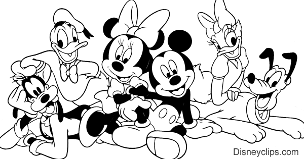 coloring mickey mouse friends disneyclips minnie printable disney
