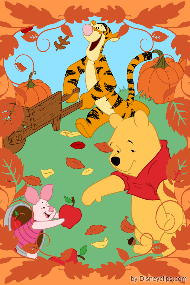 Avikalp Exclusive Awi2317 Winnie The Pooh and Piglet Autumn harvest to   Avikalp International  3D Wallpapers