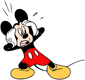 Mickey Mouse looking horrified