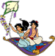 Aladdin, Jasmine on flying carpet