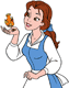 Belle feeding a bird some grains