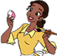 Tiana painting an Easter egg