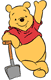 Winnie the Pooh, shovel