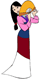 Mulan holding a fan