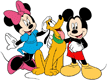 Minnie, Mickey petting Pluto