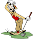 Goofy playing golf