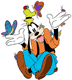 Goofy, butterflies