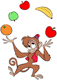 Abu juggling fruit