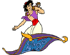Aladdin, Abu on flying Carpet