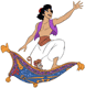 Aladdin and Abu riding Magic Carpet