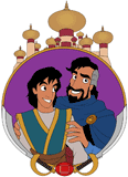 Aladdin and his father Cassim