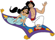 Aladdin, Jasmine on flying carpet