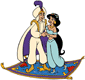Aladdin, Jasmine on magic carpet