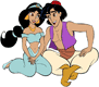 Aladdin, Jasmine sitting together