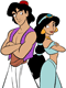 Aladdin, Jasmine back to back