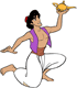 Aladdin holding magic lamp