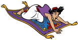 Aladdin on magic carpet